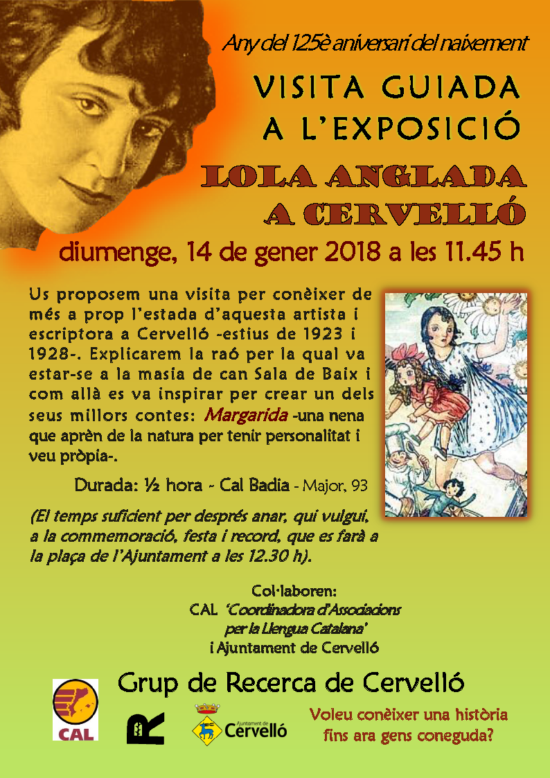 cartell exposició Lola Anglada a Cervelló gener 2018