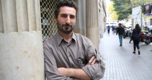 Barcelona. Entrevista per a un reportatge a Pau Vidal autor del llibre "manual del procés"